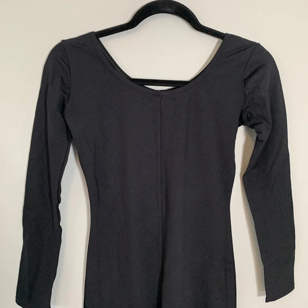Capezio Black Long Sleeve Unitard Leotard Kids Youth Lg‎ Dance Gymnastics Ballet